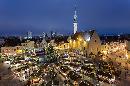 クリスマスマーケットの写真とドローン空撮動画-エストニアの世界遺産　海外有名人気画像